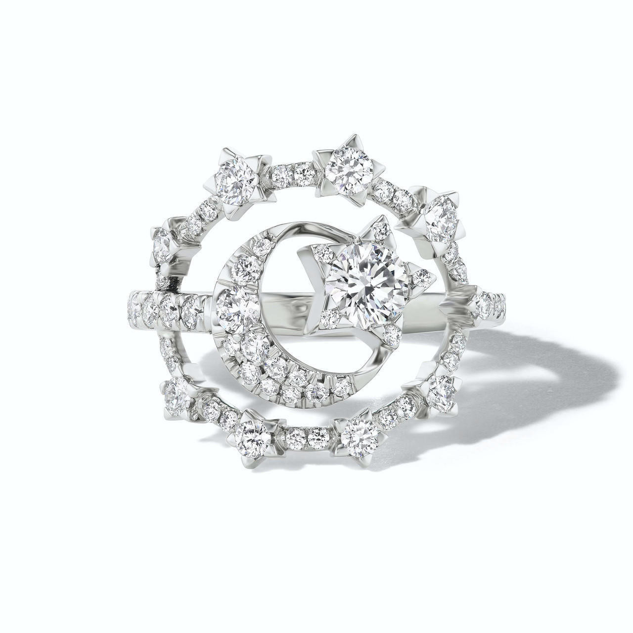 Star and Moon Ring Rose Gold Designer Delicate Rings For Boys & Girls 1(Pcs)