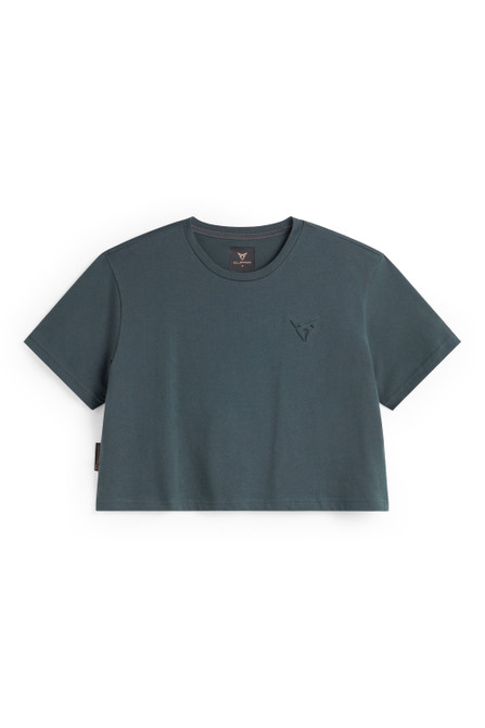 Embossed T-Shirt – Crop Top grey