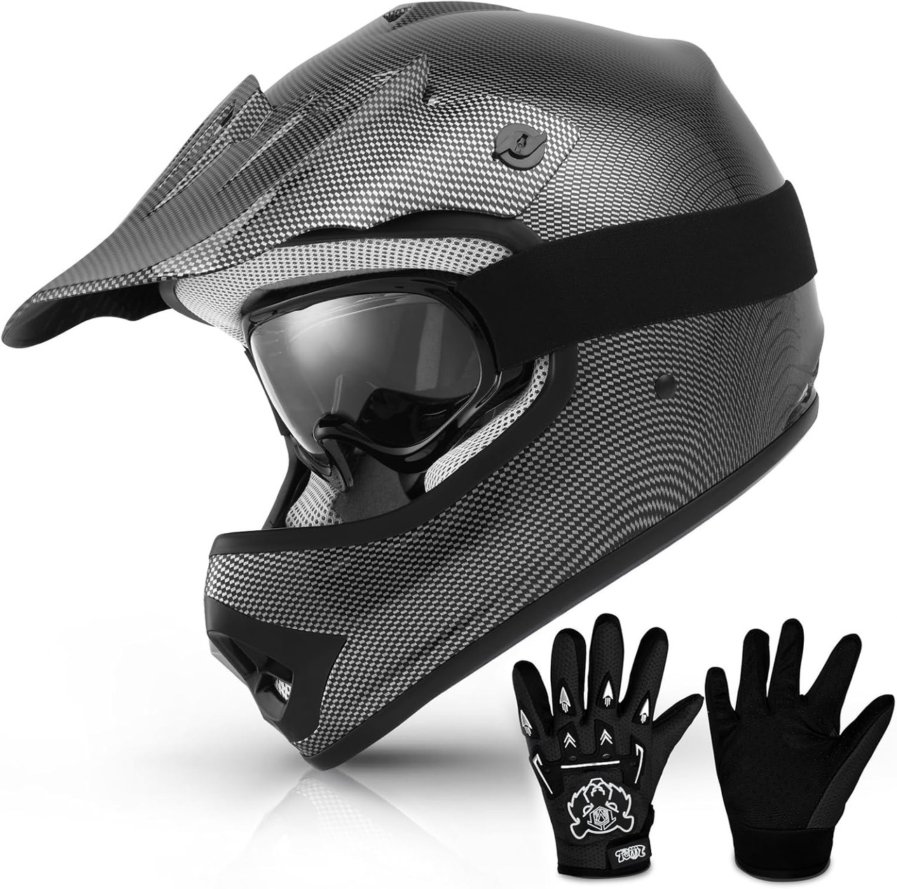 DOT Youth Kids Dirt Bike Helmet Youth Motocross Helmet Full Face ATV Four  Wheeler Motorcycle BMX Helmet for Boys Girls, Off-Road Protective Gear with  ...