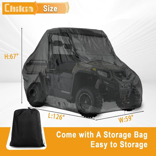 2-3 Seater UTV Cover 420D Replacement for Hisun Axis Massimo T-boss 400, 450, 500, 550, 700, 750, x550, xs750, Tboss, Sector, Outfitter UT/CFMOTO/Rhino Accessories Waterproof Windproof Dustproof
