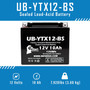 Replacement for 1985 Honda ATC250ES Big Red 250 CC Factory Activated, Maintenance Free, ATV Battery - 12V, 10Ah, UB-YTX12-BS