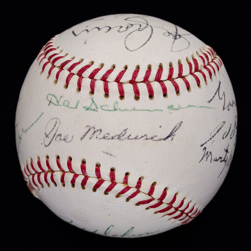 Fine 1968 HOFers/Stars Signed Ball w/ Goose Goslin, Joe Medwick & Joe Cronin JSA