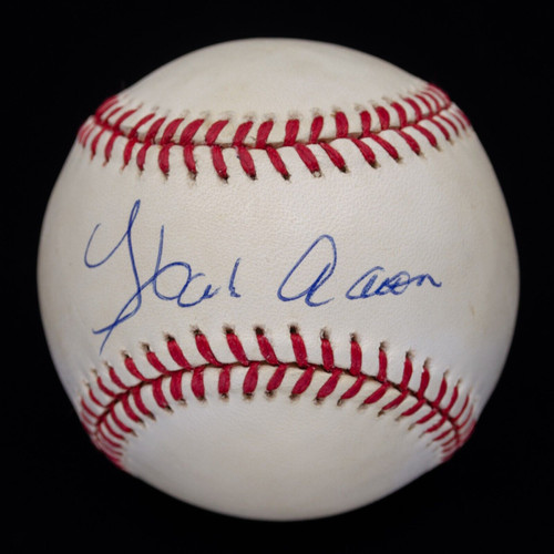 Hank Aaron Signed Autographed ONL Baseball HOF JSA LOA Graded 8