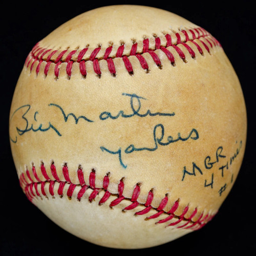 Billy Martin "Yankees MGR 4 Times #1" Signed OAL Baseball JSA LOA