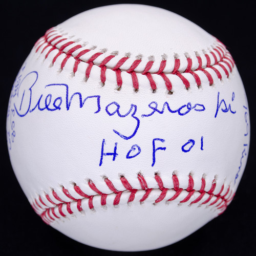 BILL MAZEROSKI 9X STAT Heavily Inscribed Signed Autographed Baseball JSA COA