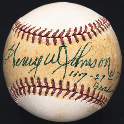 Henry Hank Johnson Single Signed OAL Baseball 1/1 Exceedingly RARE! BAS LOA