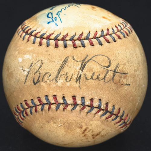 Babe Ruth Single Signed Official American League Baseball Bold Auto! JSA LOA