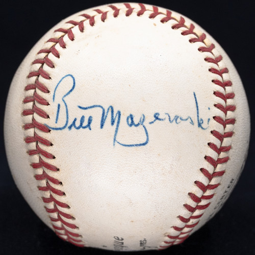 Vintage 1950s Bill Mazeroski Signed Official National League Giles Baseball JSA