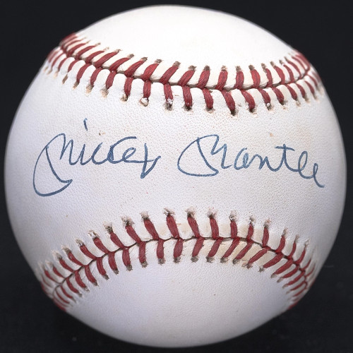 Mickey Mantle Signed Official American League Baseball PSA LOA #E31899