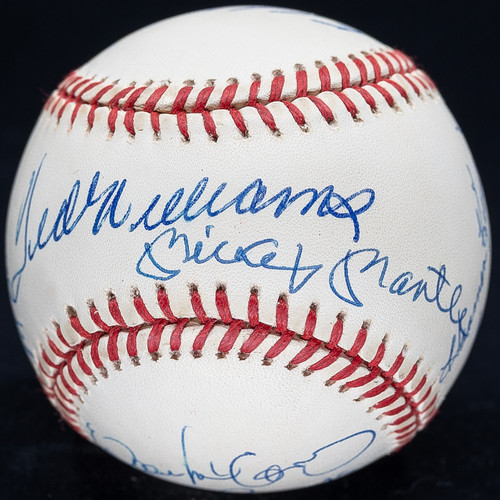 500 Home Run Signed Baseball Mickey Mantle Ted Williams Super Clean! JSA LOA