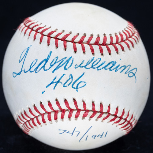 UDA Ted Williams .406 Signed OAL Baseball LE #747/1941 UDA/PSA Graded 8.5!