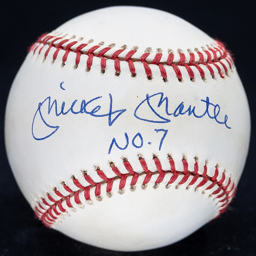 UDA Mickey Mantle NO.7 Signed OAL Baseball Super Nice! Upper Deck Box Bag COA