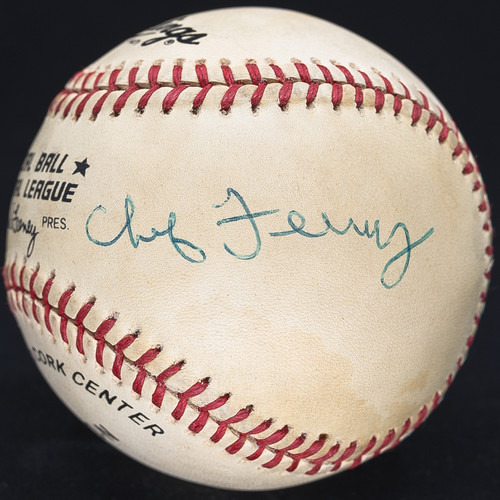 Charles "Chub" Feeney Signed Signed Official National League Baseball PSA LOA