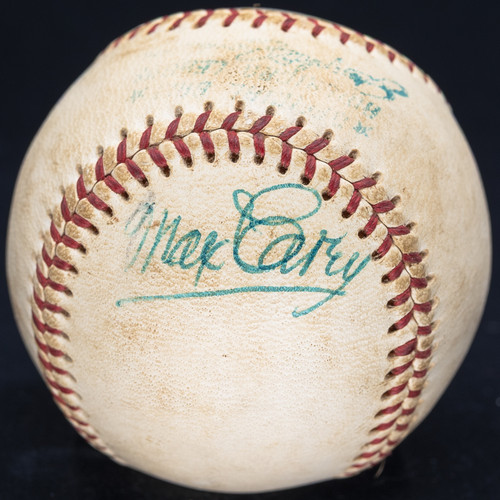Max Carey Single Signed Official American League Baseball JSA/BAS LOAs