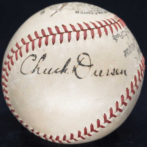 Chuck Dressen Single Signed Official National League Frick Baseball 1930s JSA
