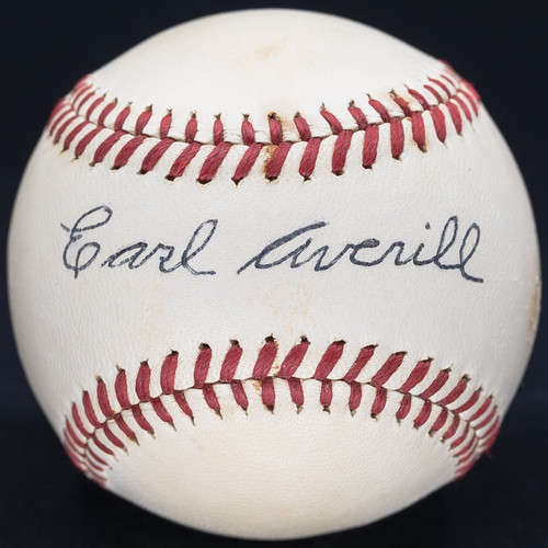 The Finest Earl Averill Single Signed OAL Harridge Baseball 1940s JSA LOA