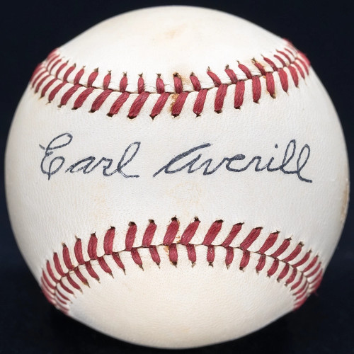 The Finest Earl Averill Single Signed OAL Harridge Baseball 1940s JSA LOA
