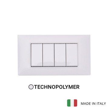 Plana 4 Gang Switch - White