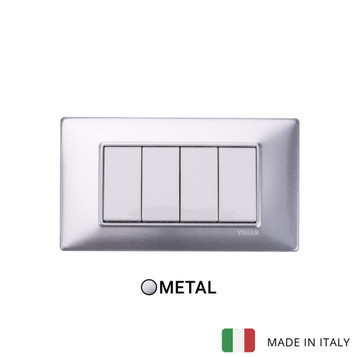 Plana 4 Gang Switch - Brushed Aluminum