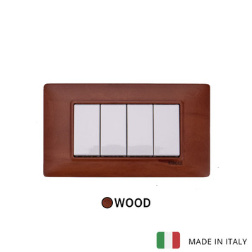 Plana 4 Gang Switch - Wood Maple