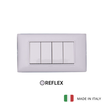 Plana 4 Gang Switch - Reflex Snow