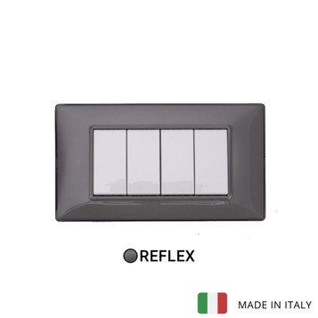 Plana 4 Gang Switch - Reflex Ash