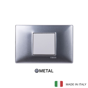 Plana 1 Gang Switch - Brushed Aluminum