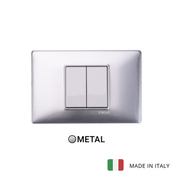 Plana 2 Gang Switch - Brushed Aluminum