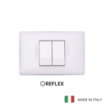 Plana 2 Gang Switch - Reflex Snow