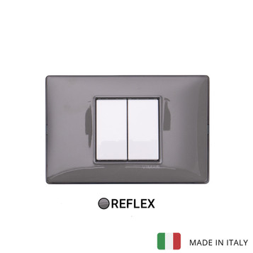 Plana 2 Gang Switch - Reflex Ash Plana 2 Gang Switch - Reflex Ash