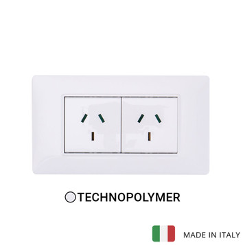 Plana 2 Modules Socket - White