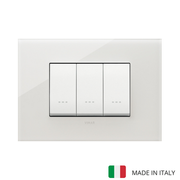 Eikon Exe 3 Gang Switch - Milky White