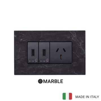 Eikon Exe 2 USB 1 Module Socket - Black Marquina Eikon Exe 2 USB 1 Module Socket - Black Marquina