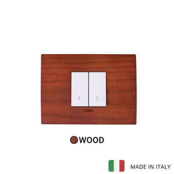 Arke 2 Gang Switch - Cherry Wood