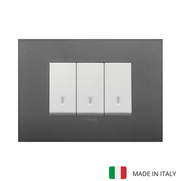 Arke 3 Gang Switch - Grey Arke 3 Gang Switch - Grey