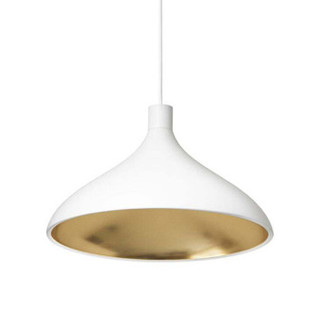 Pendant Swell Single Wide White / Brass