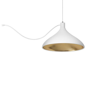 Pablo Pendant Swell String Single Wide White / Brass