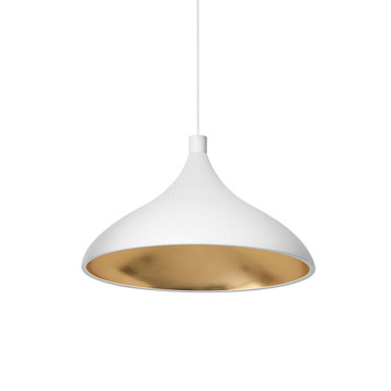 Pendant Swell XL Single Wide White / Brass