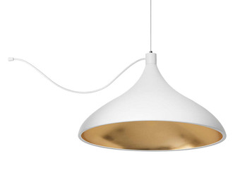 Pendant Swell XL String Single Wide White / Brass