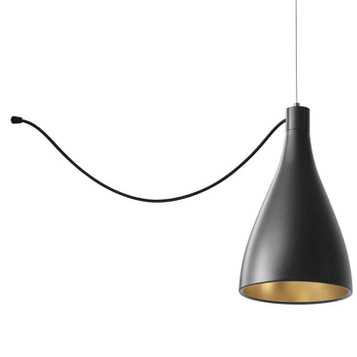 Pendant Swell String Single Narrow Black / Brass