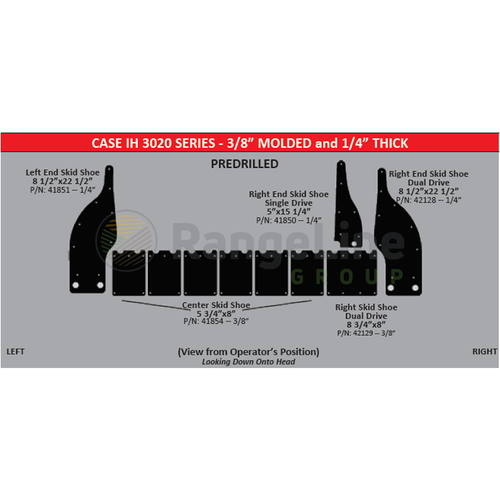 30' Single Drive Skid Shoe Set, CIH 3020