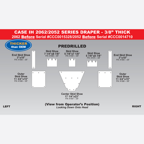 30' Skid Shoe Set, C-IH 2062