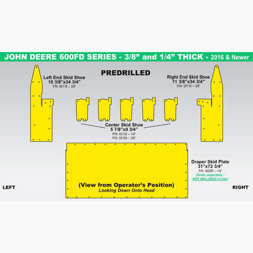 35' Poly Skid Shoe, JD 600FD, 3/8" Predrilled 35' Poly Skid Shoe, JD 600FD, 3/8" Predrilled