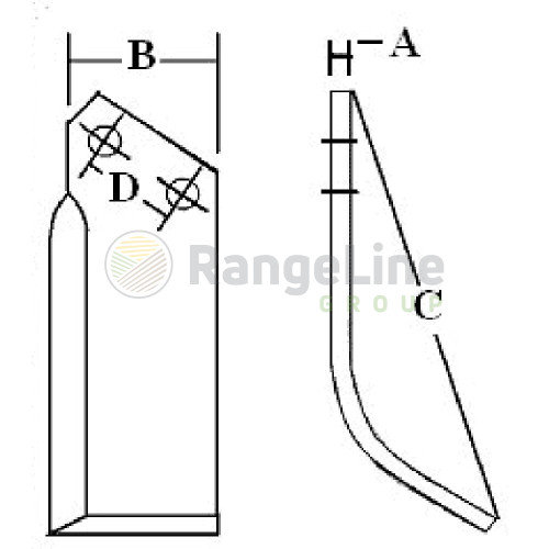 Plain Roto Tiller Blade, LH
