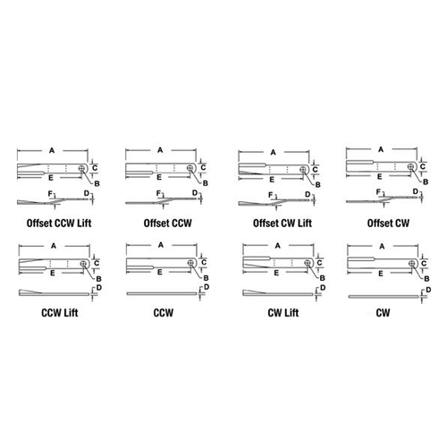 CCW Rotary Cutter Blade, JD WP220633, Ford 220633 CCW Rotary Cutter Blade, JD WP220633, Ford 220633