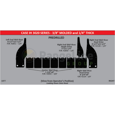 25' Single Drive Skid Shoe Set, C-IH 3020 - RangeLine Group