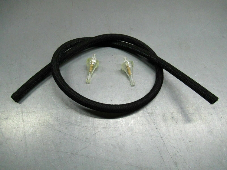 BMW Airhead Braided Fuel Gas Hose Line w Filters r90s r100rs r75/6 r75