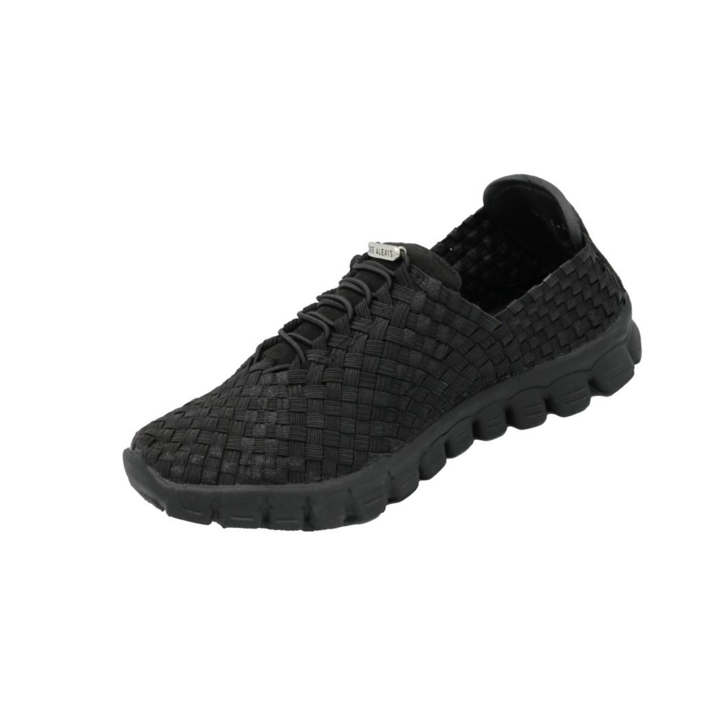 Zee Alexis | DANIELLE Black Metallic Woven Sneakers | Women's
