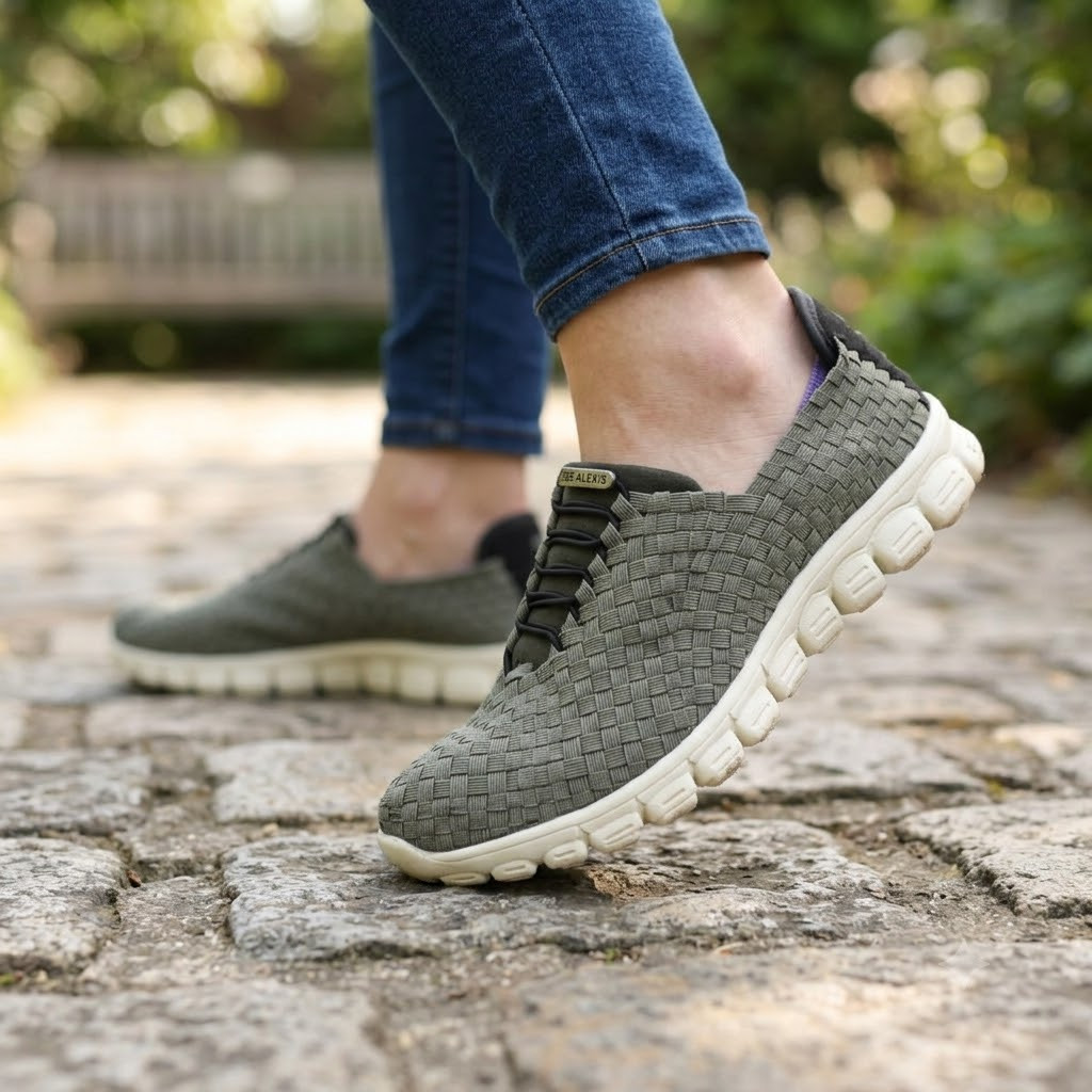 Zee Alexis | DANIELLE Olive Woven Sneakers - Women's Stylish Shoes
