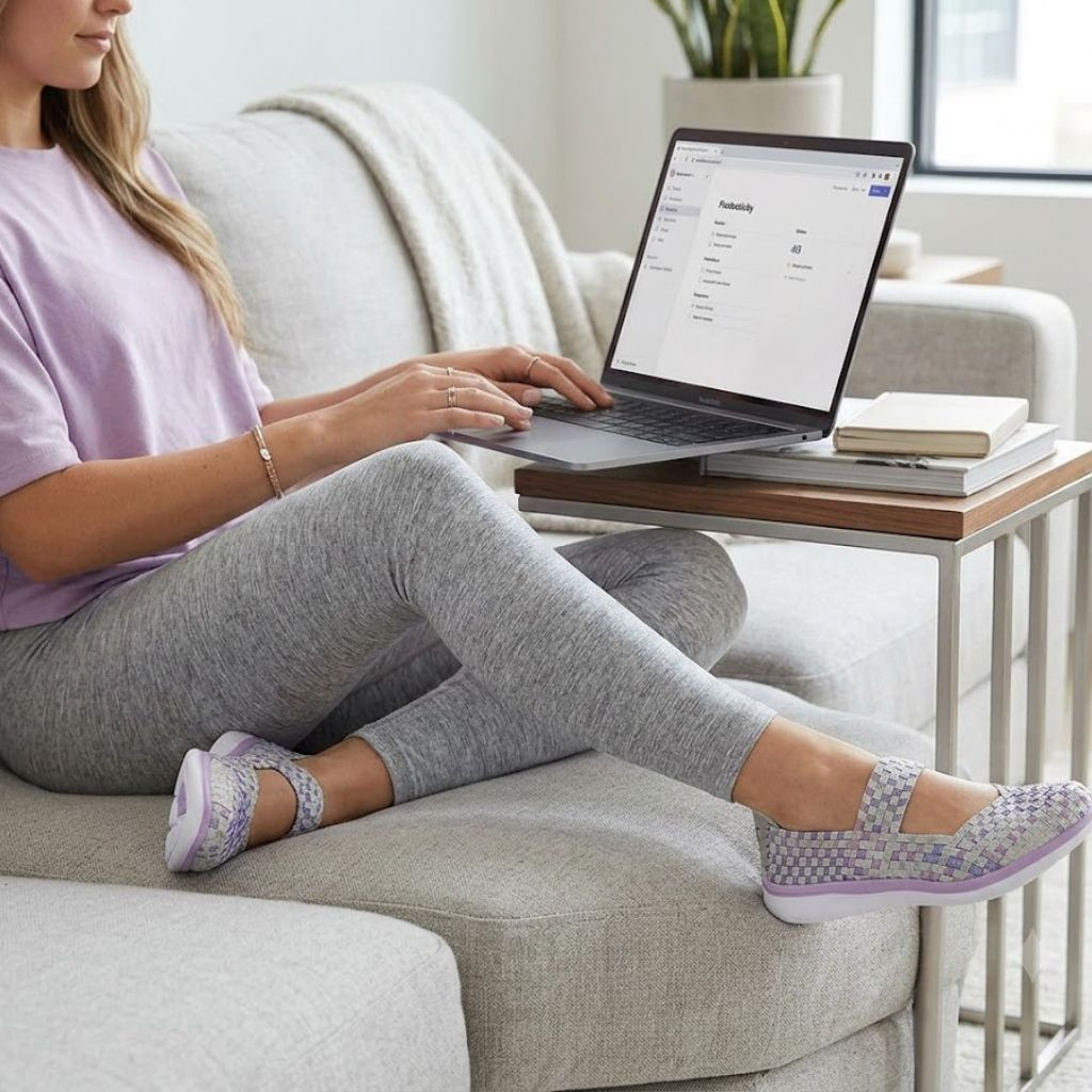 Zee Alexis | HOLLY Silver Pastel Woven Flats | Comfortable Slip